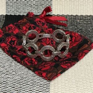 Brighton great shape Central Park circle link scroll detail silver bracelet